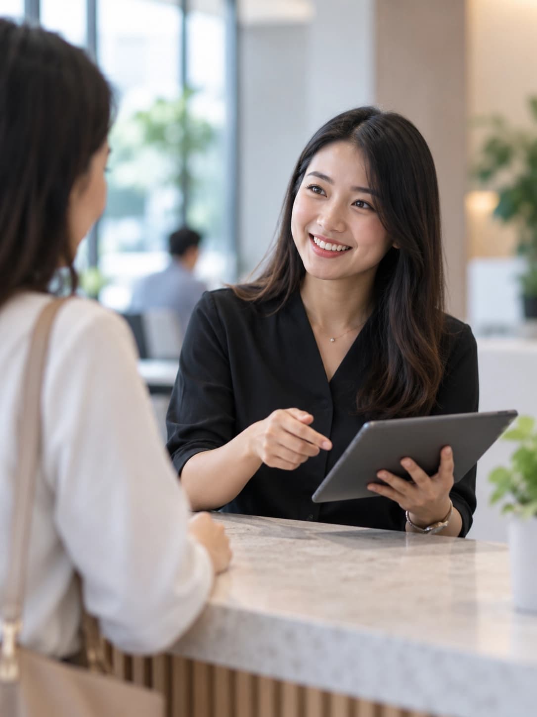 A person carefully checking work opportunity details